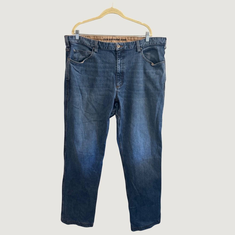 Duluth Trading Co Flex Ballroom Jeans Mens 42x34 Relaxed Fit Blue Denim Workwear
